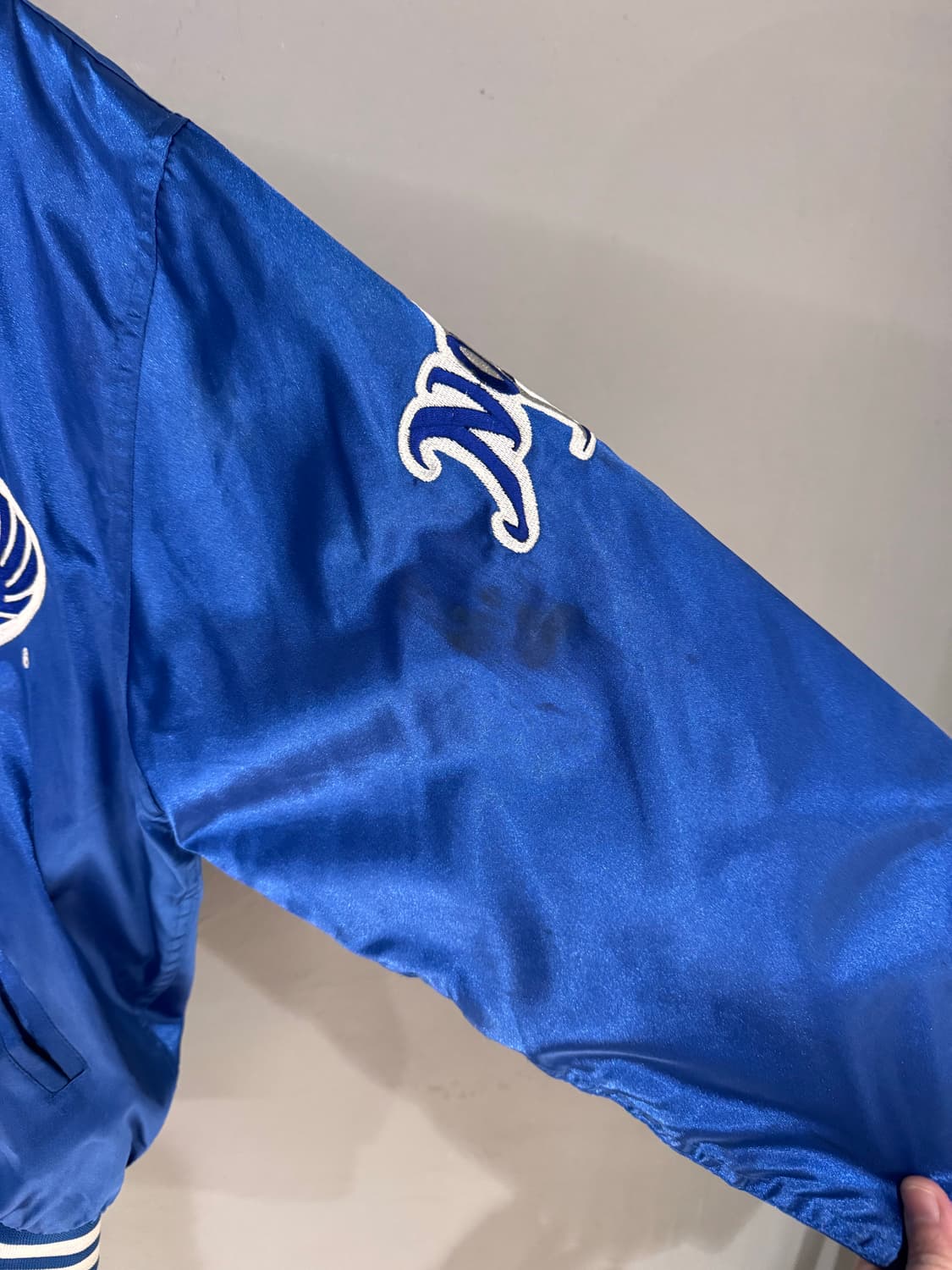 90s 토요타 x LA다저스 x 노모 히데오 사틴 봄버자켓  상품이미지9