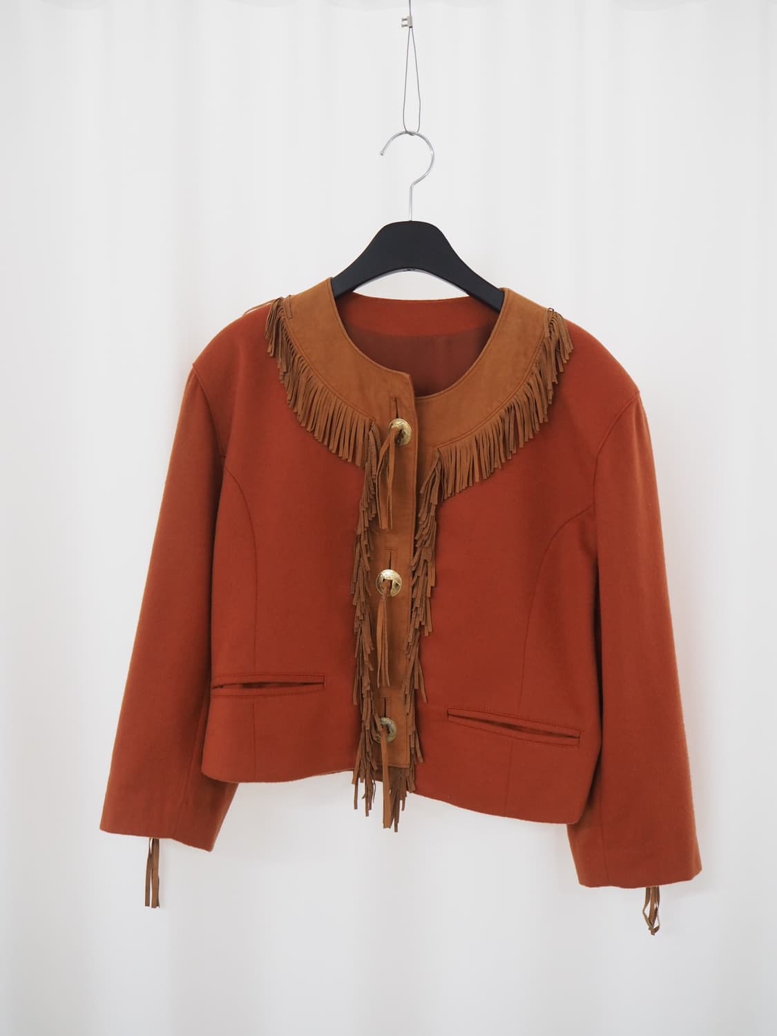 LANEROSSI italy fabric fringe jacket  상품이미지2