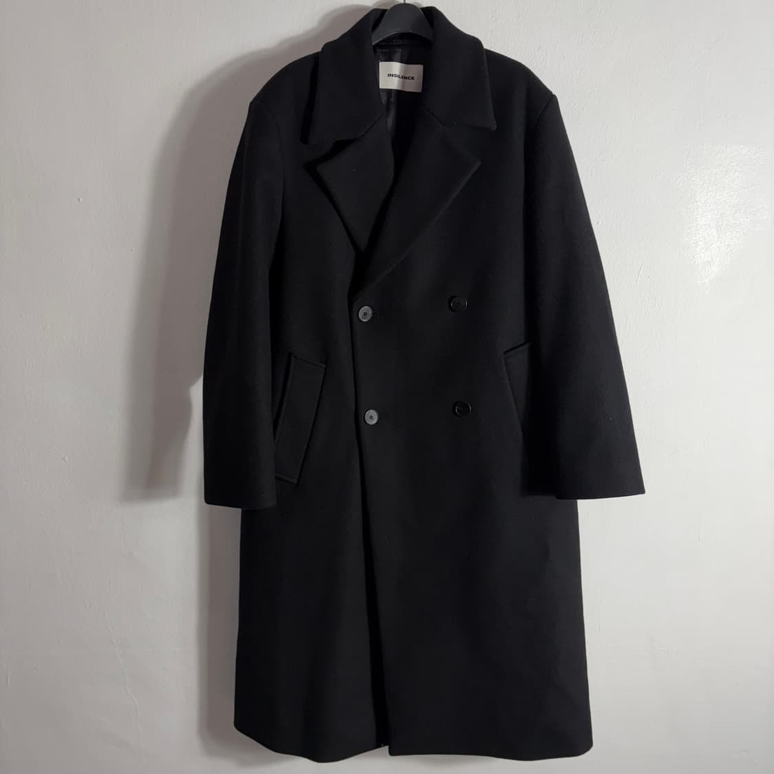 인사일런스 블랙 더블 롱코트(S) 상품이미지1