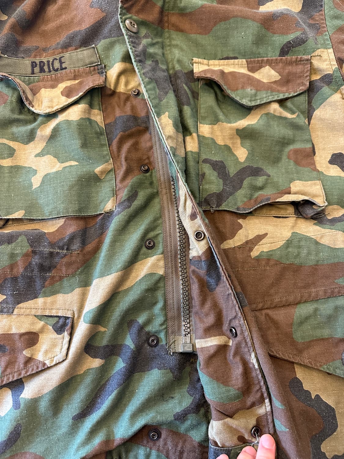 80s 알파 인더스트리 M-65 우드랜드 밀리터리 자켓 S 상품이미지7