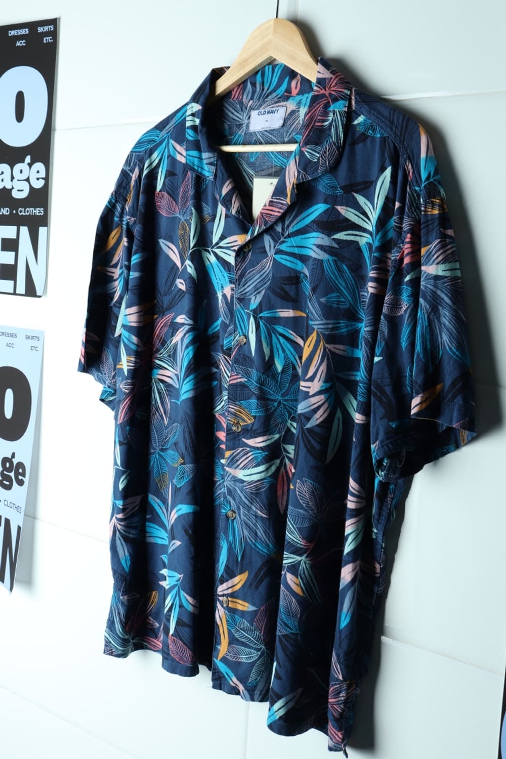 (XL) 올드네이비 반팔셔츠 남방 USA 하와이안 딥네이비-H33097 상품이미지1