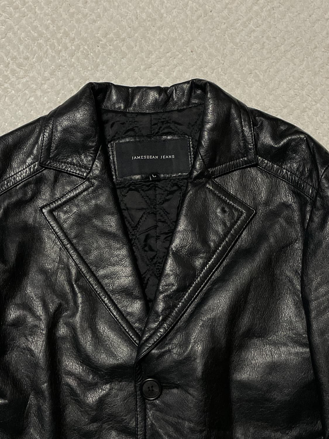 JAMES DEAN 웨스턴 무드 3버튼 카우하이드 소가죽 레더 카 코트 상품이미지5