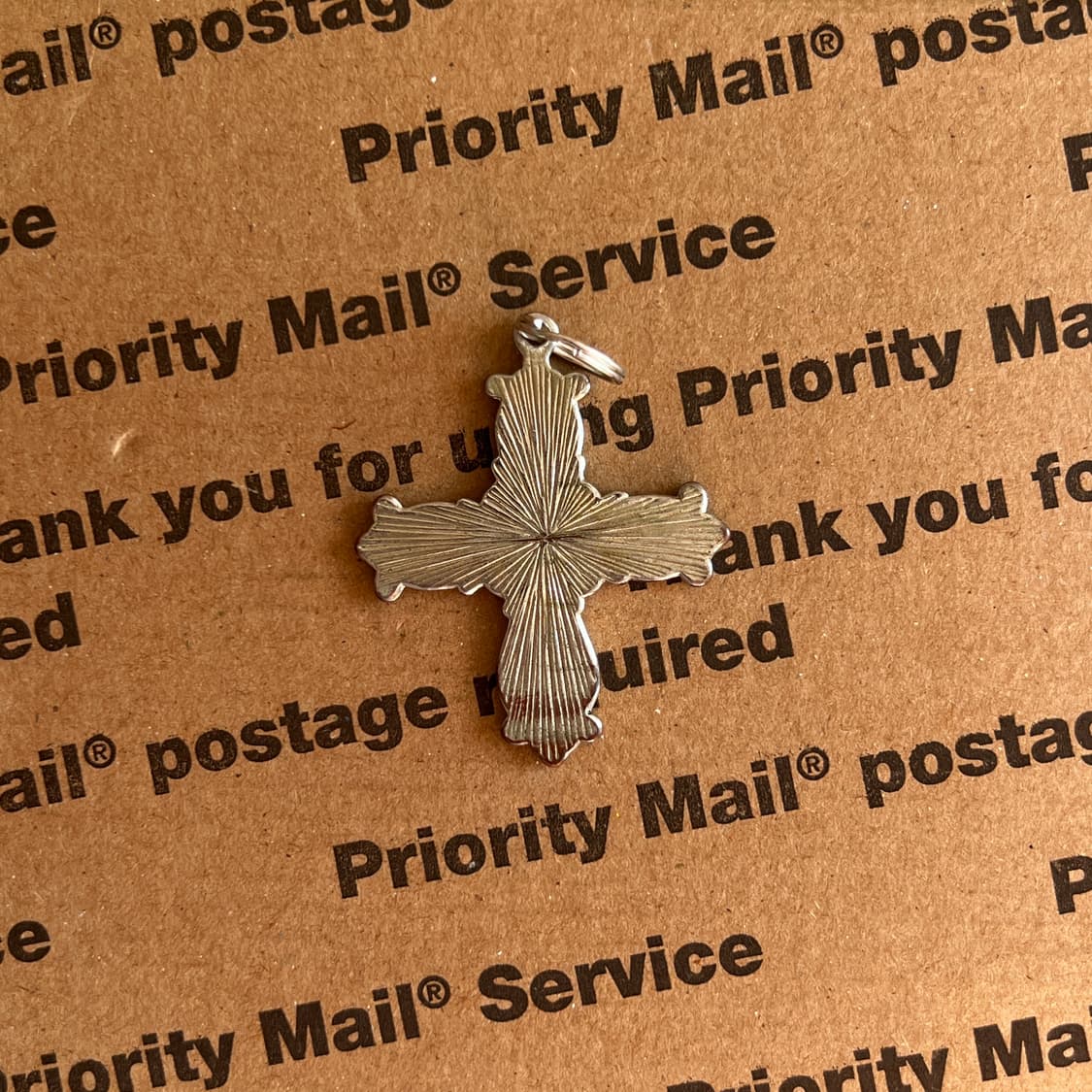 90s vtg Ornate Cross Keyring 상품이미지2