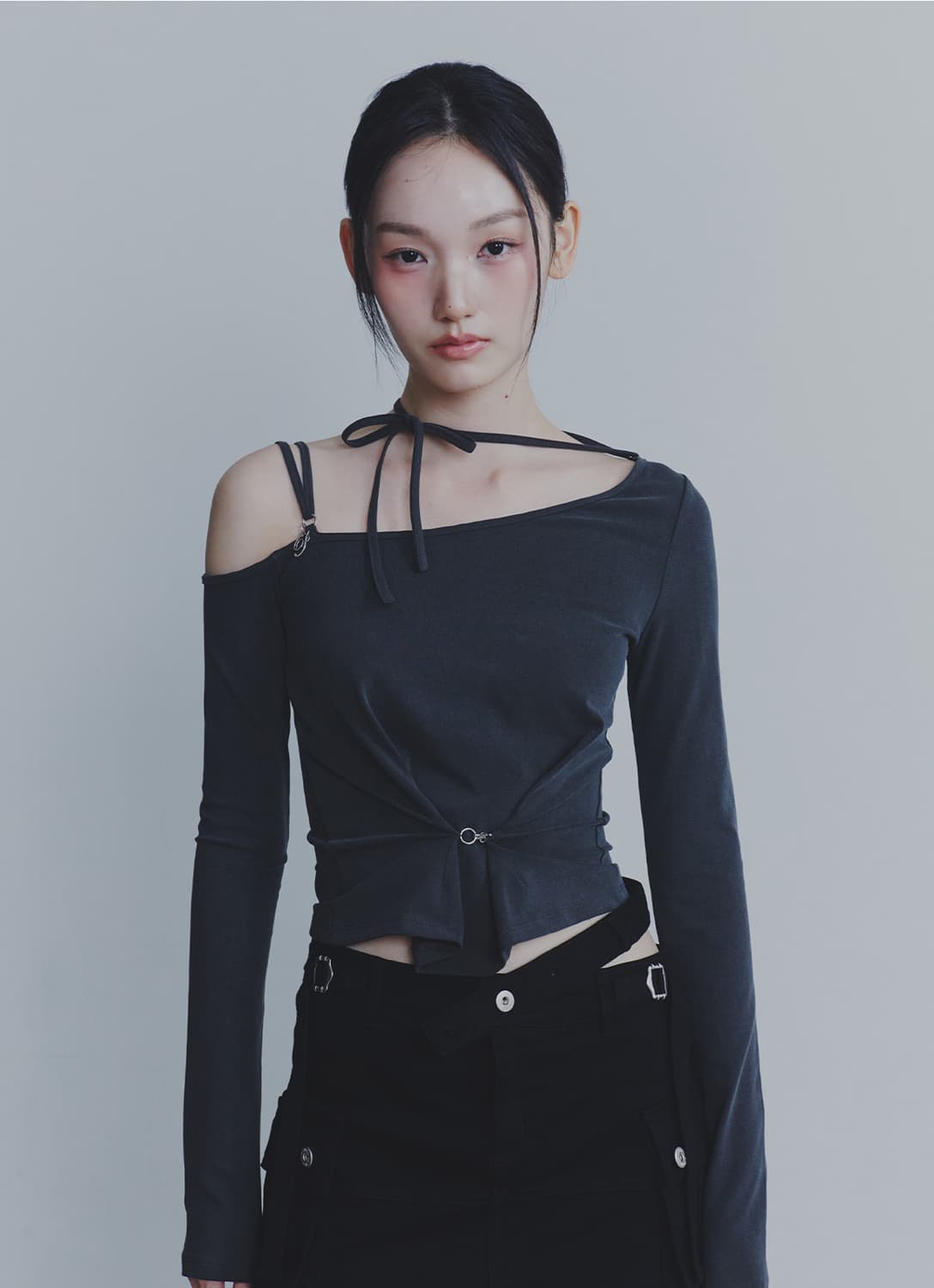 RUBY HOOK LONG SLEEVE charcoal 상품이미지2