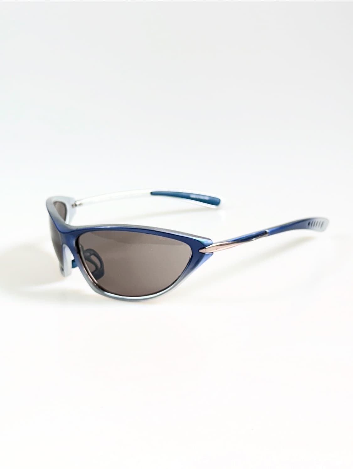 90s HAGA EYEWEAR 실버 블루 스퀘어 빈티지 선글라스 상품이미지3