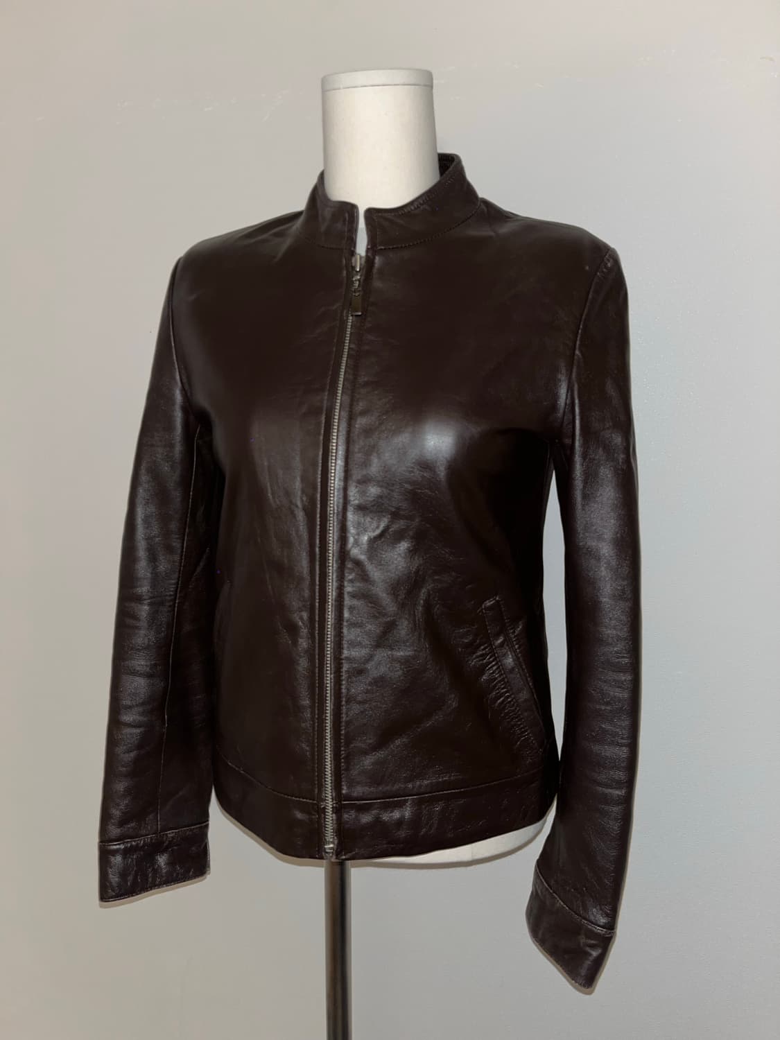 leather sheepskin brown jacket 상품이미지3