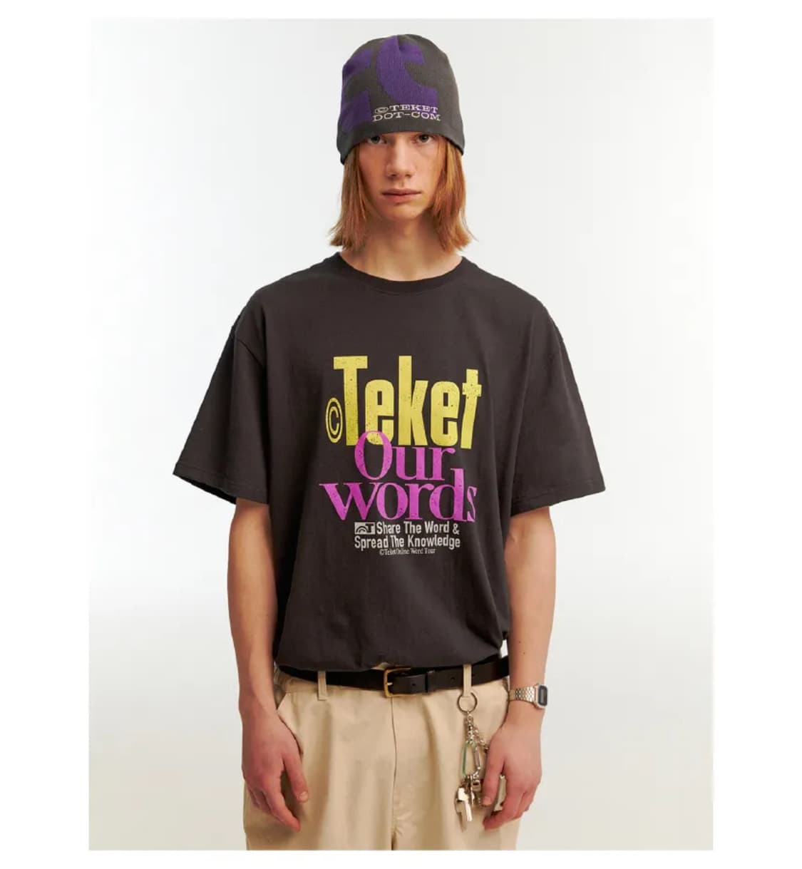 테켓 our words 반팔 티셔츠 챠콜 L 상품이미지1