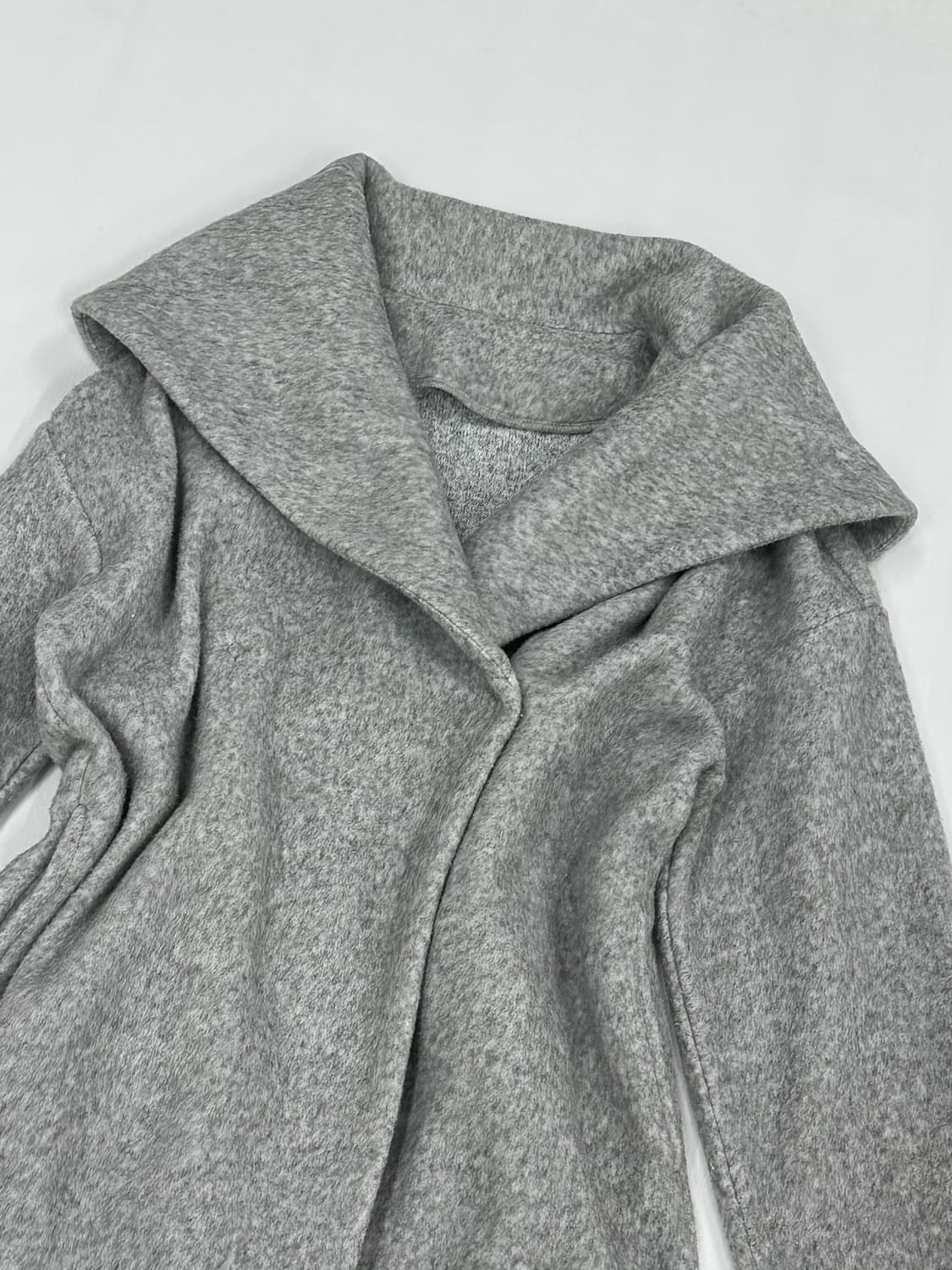 케이프st 그레이 코트 아우터  히메갸루 그런지  베이직 미디코트 루즈핏 상품이미지4