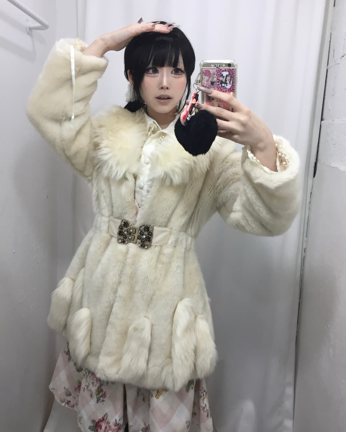 BODY LINE 코르셋 포인트 도트 카라 쉬폰 블라우스 코디🍩 상품이미지3