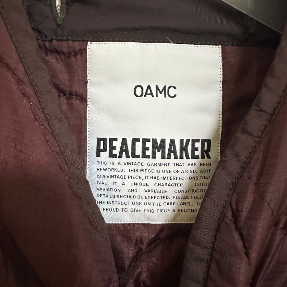 OAMC PEACEMAKER 라이너 깔깔이 XS 상품이미지3