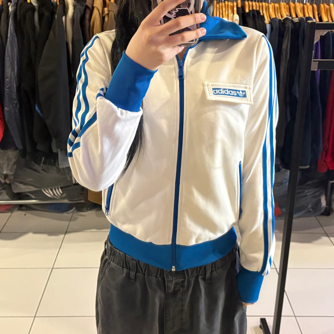 아디다스 희귀 흰/파 베켄바우어 져지 상품이미지2