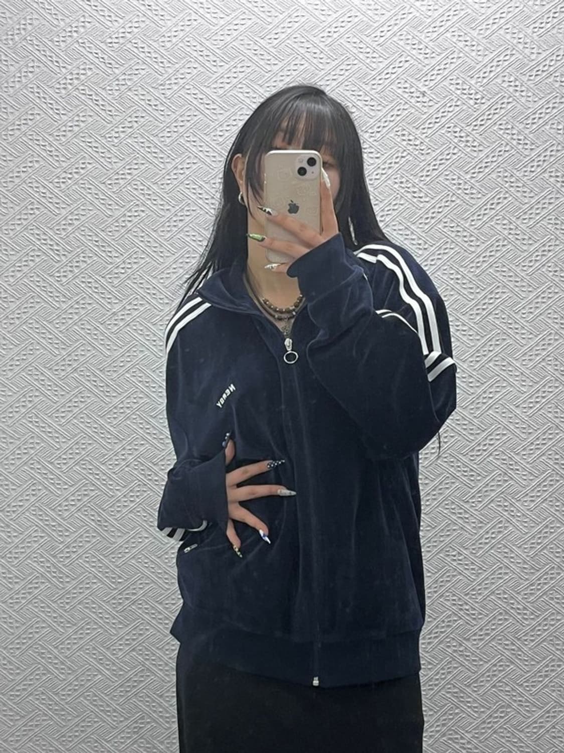 널디 올드스쿨 레트로 00's 벨벳 집업 M C08762 상품이미지2