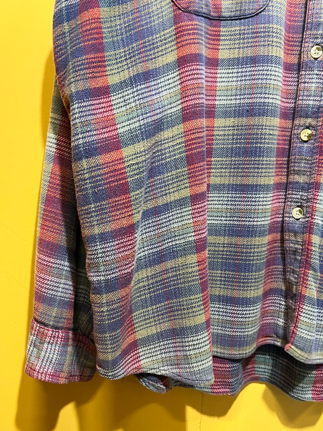 90s [XL] 올드 콜롬비아 빈티지 체크 플란넬 셔츠 상품이미지4