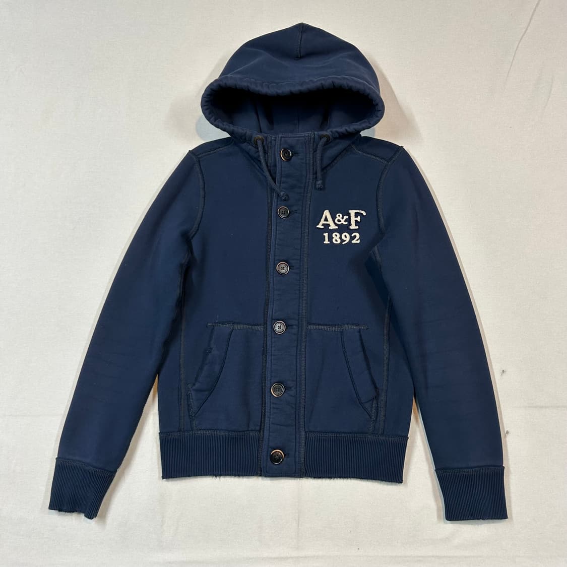 S) 아베크롬비 네이비 후드 버튼 집업 상품이미지1
