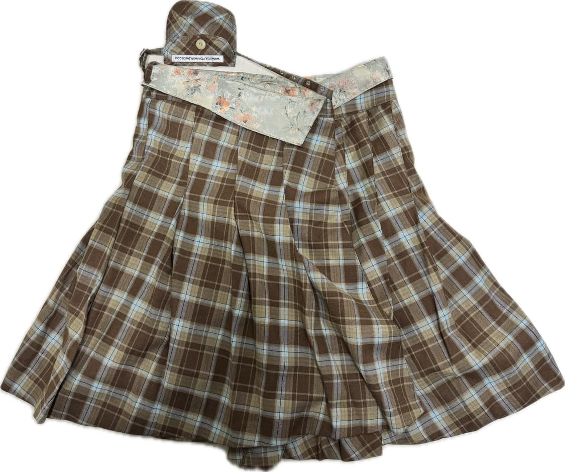 스컬프터 Folded Waist Plaid Skirt Blue Check 상품이미지5