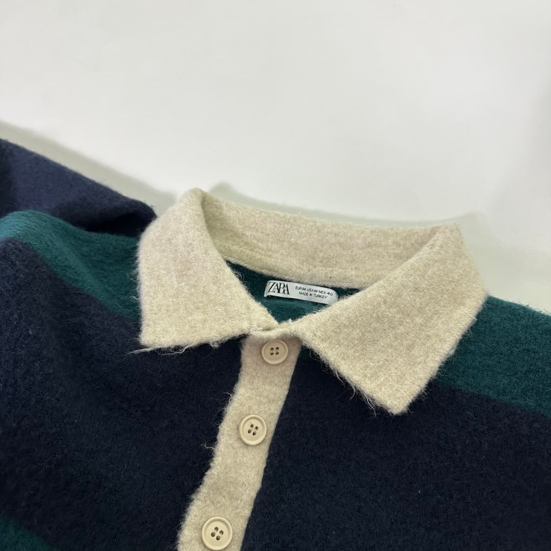 M 자라 네이비 단가라 카라 니트 상품이미지3