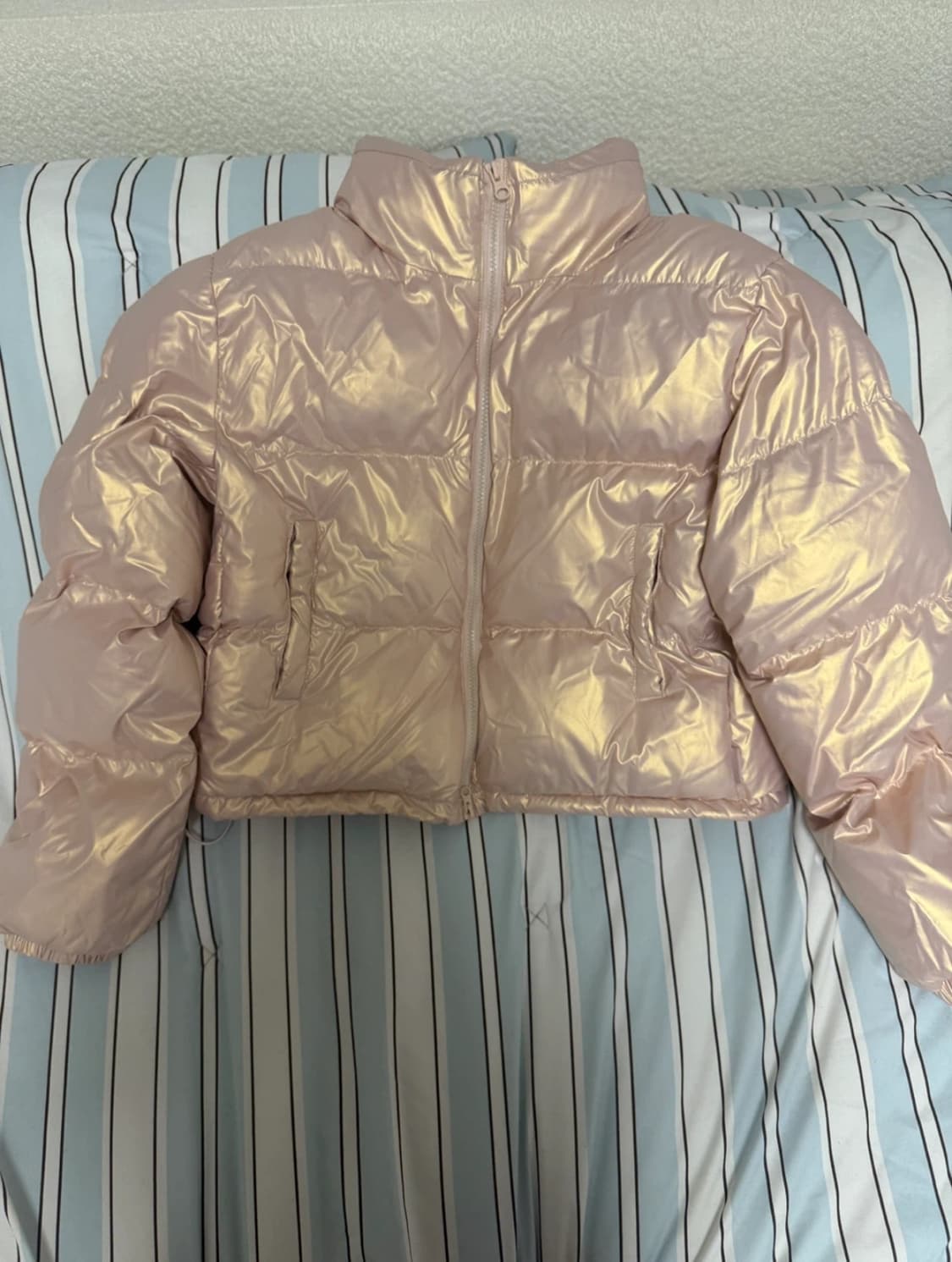 라퍼지 포 우먼 글로시 크롭 푸퍼 패딩 pink 상품이미지1