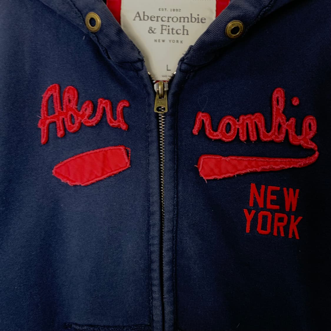 아베크롬비 y2k 와투케 네이비 아방핏 후드집업 상품이미지4