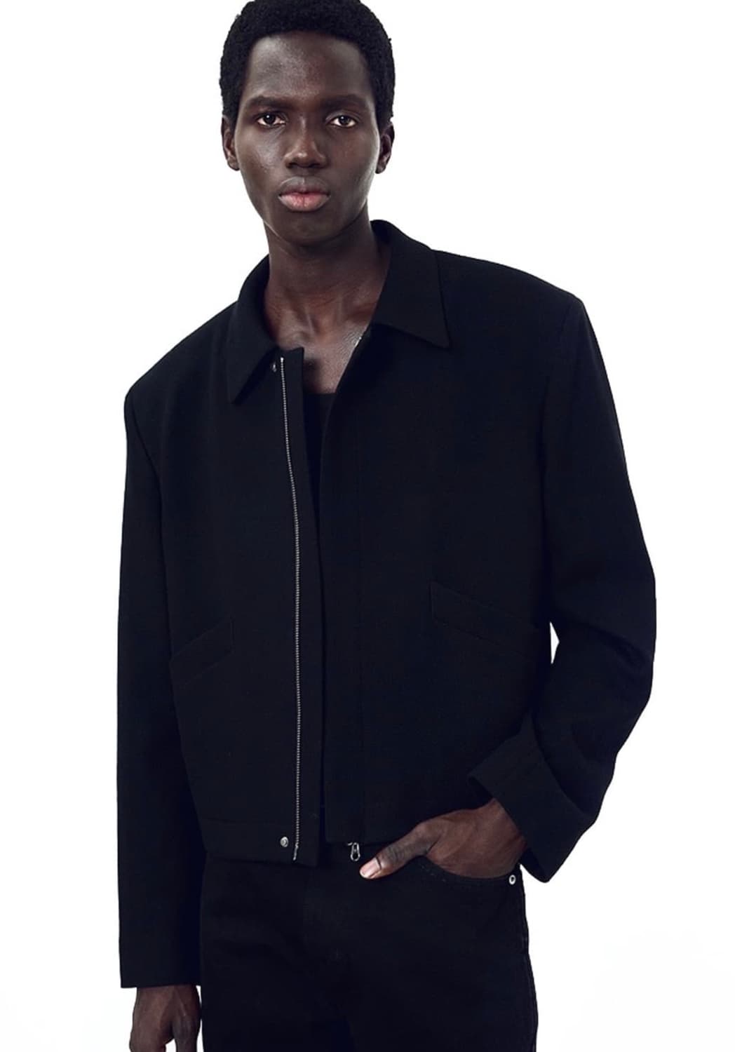 토니웩 / 버진울 크롭자켓 블랙 / XL 상품이미지1