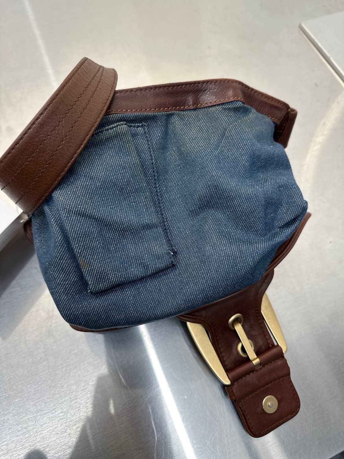 셀린느 빈티지 데님 마카담 버클 숄더백  상품이미지7