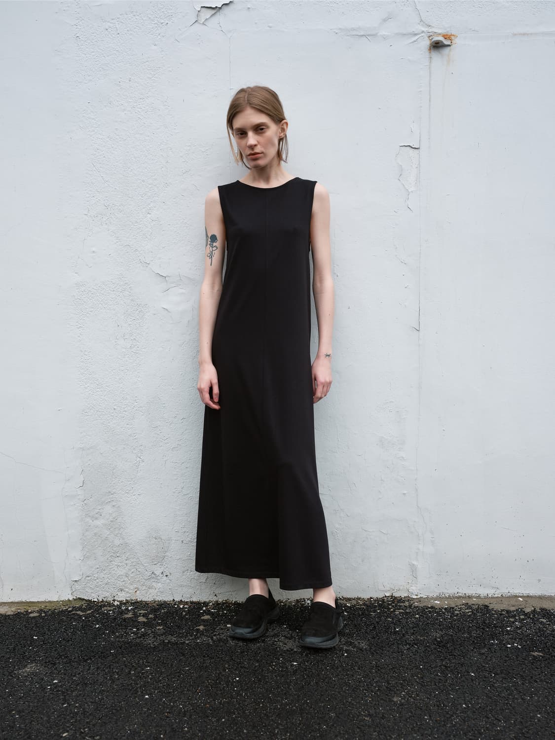 파이카 롱 슬리브리스 블랙 드레스 상품이미지2