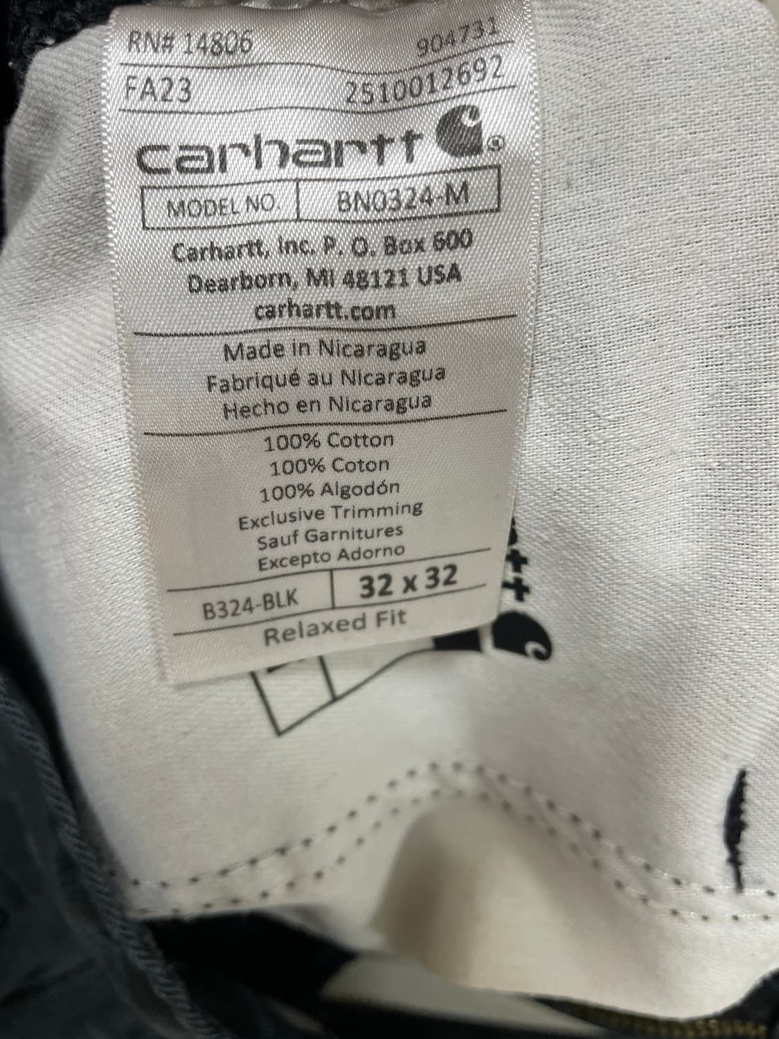 칼하트 B324 32X32 상품이미지3