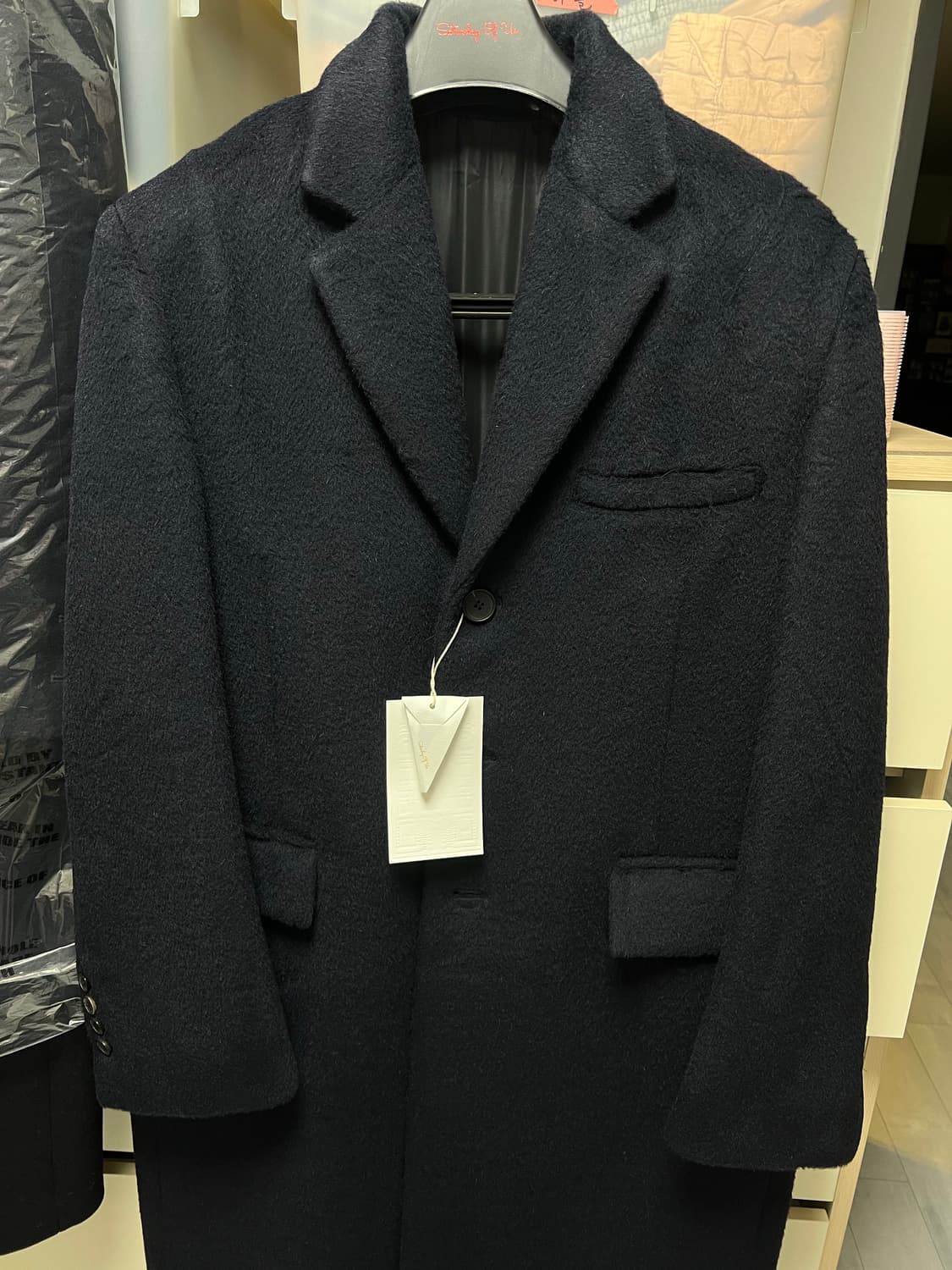 Stu 백 버튼 싱글 코트 네이비 M 새상품 상품이미지4