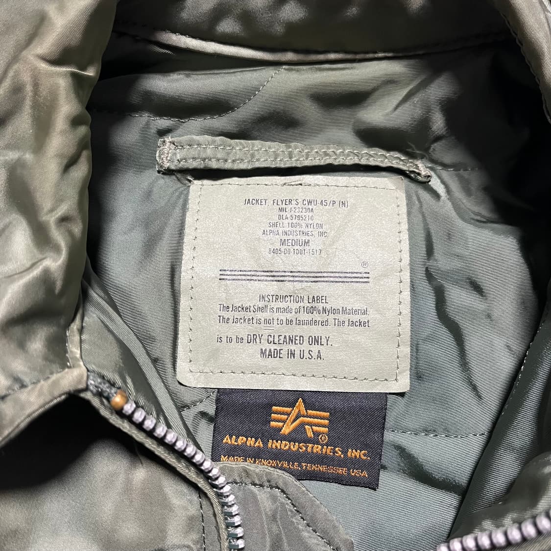 알파 인더스트리 CWU 45/P 플라이트 자켓  상품이미지5