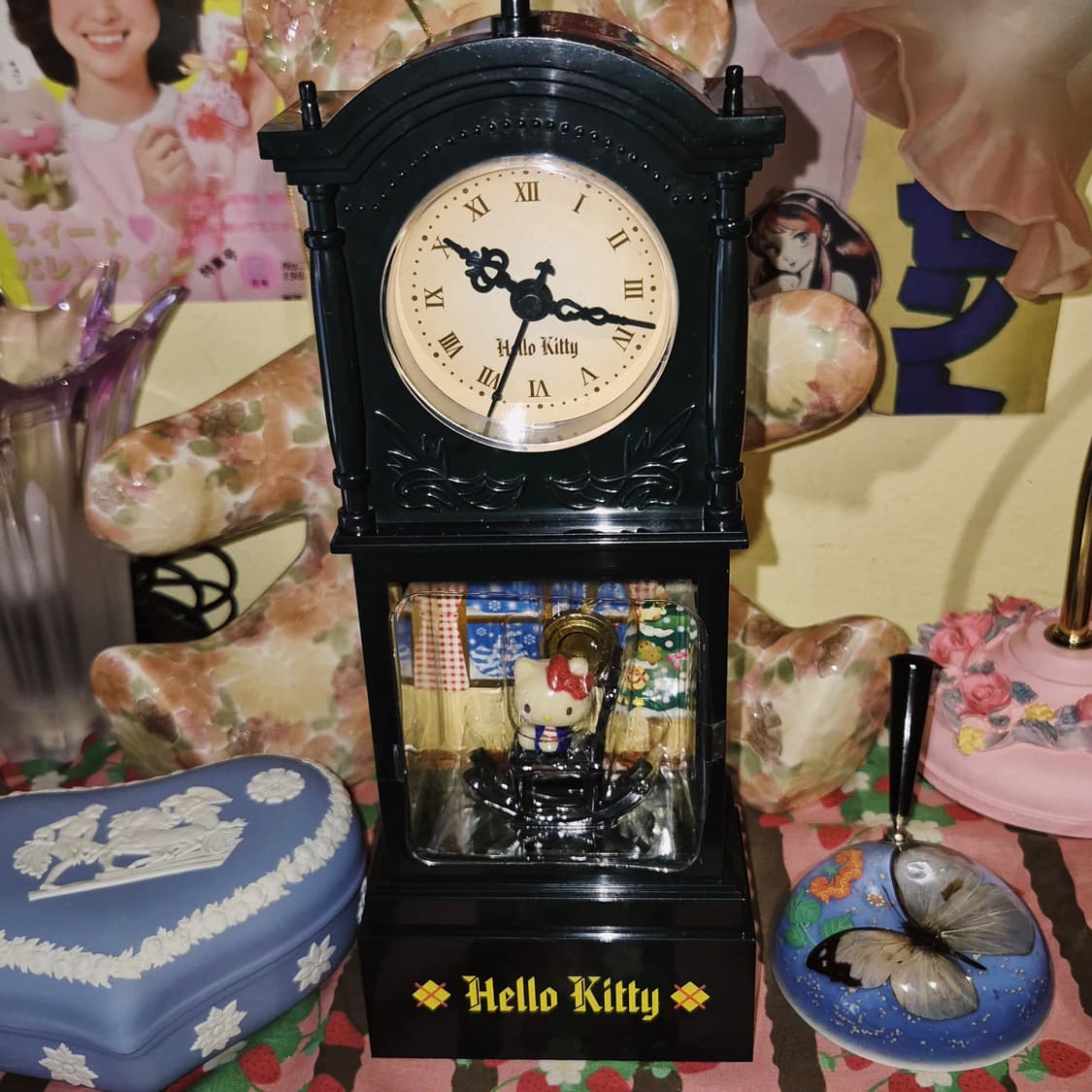06s 엔틱 키티 흔들 괘종 시계 상품이미지7