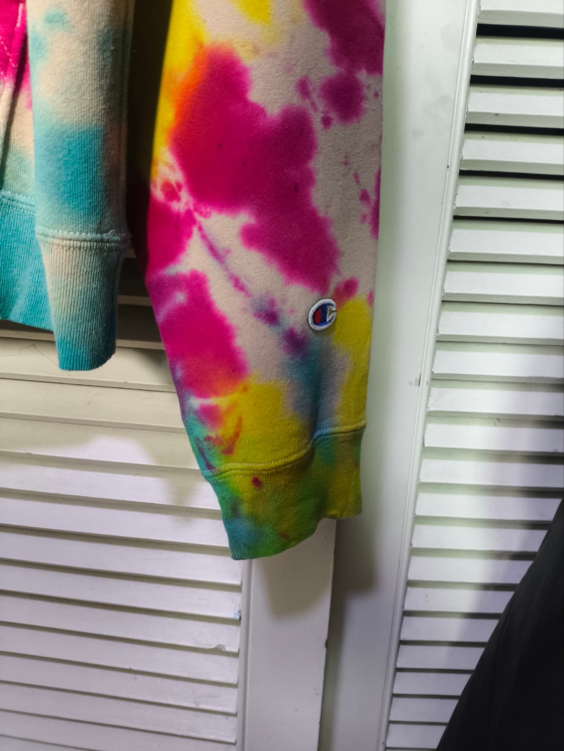 L 챔피온 레트로 USA 타이다이 레인보우 후드티셔츠 상품이미지4