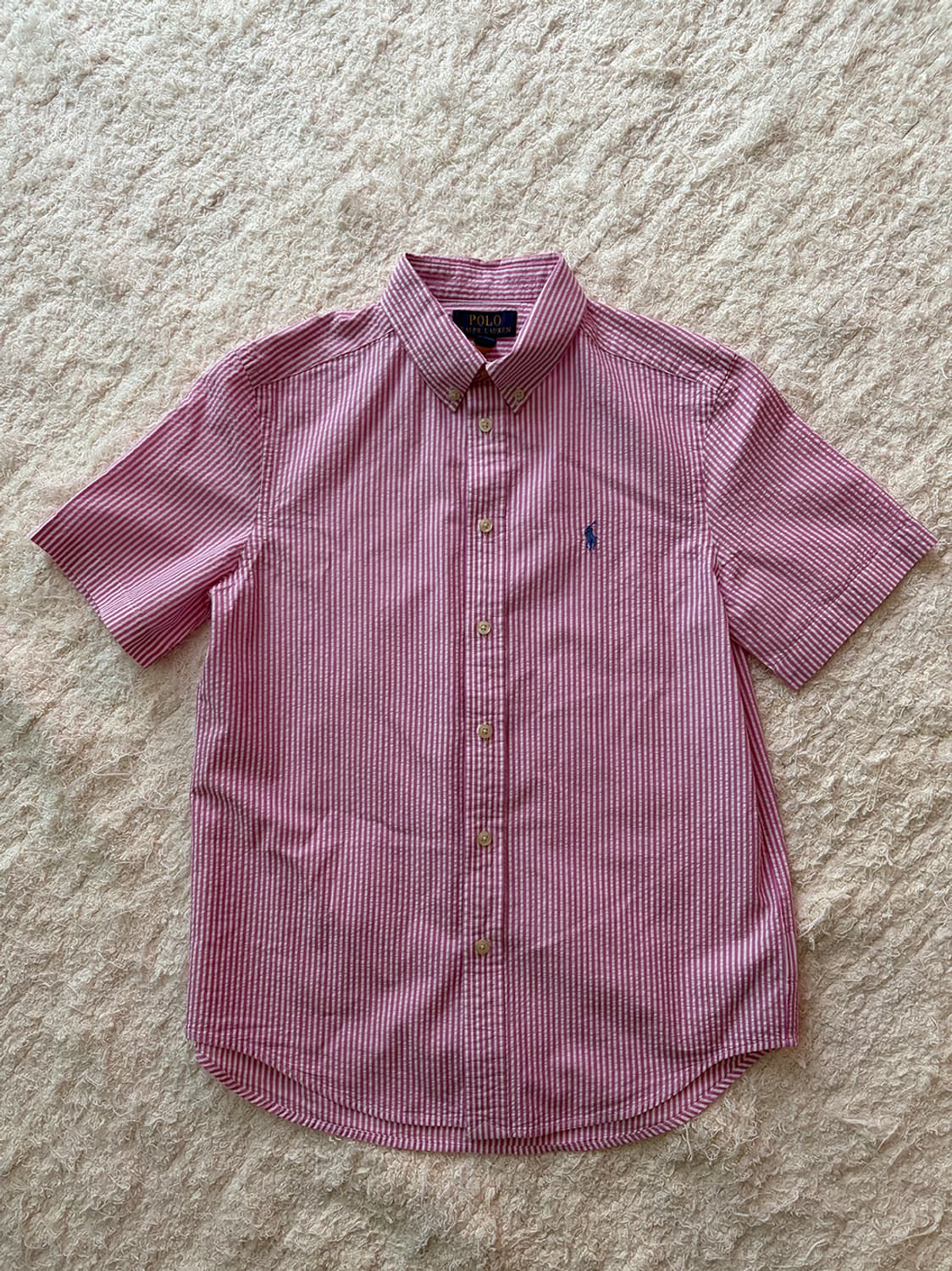 폴로 랄프로렌 스트라이프 시어서커 반팔 셔츠 상품이미지1