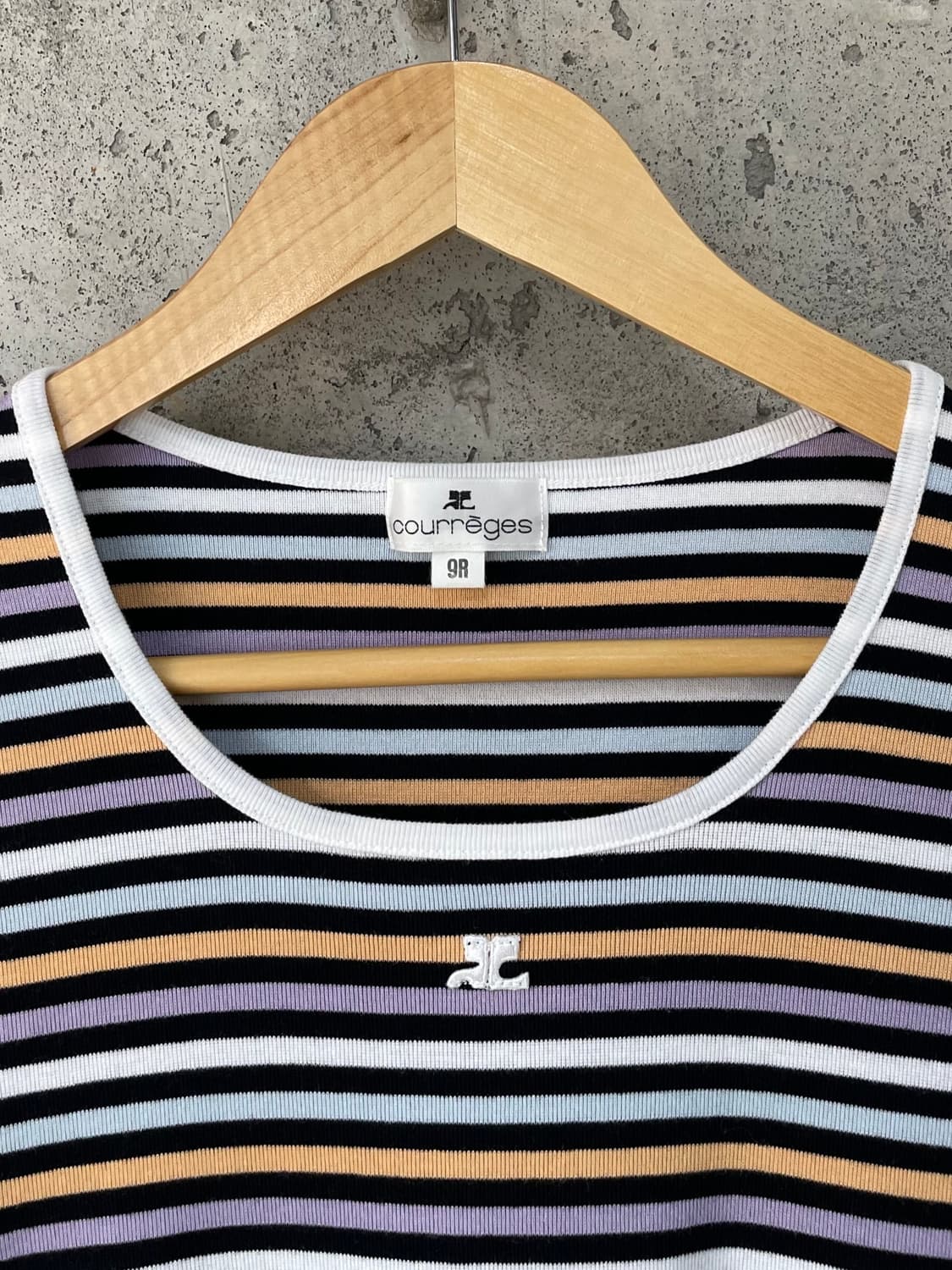 00s Courreges 꾸레쥬 로고 스트라이프 탑 상품이미지1