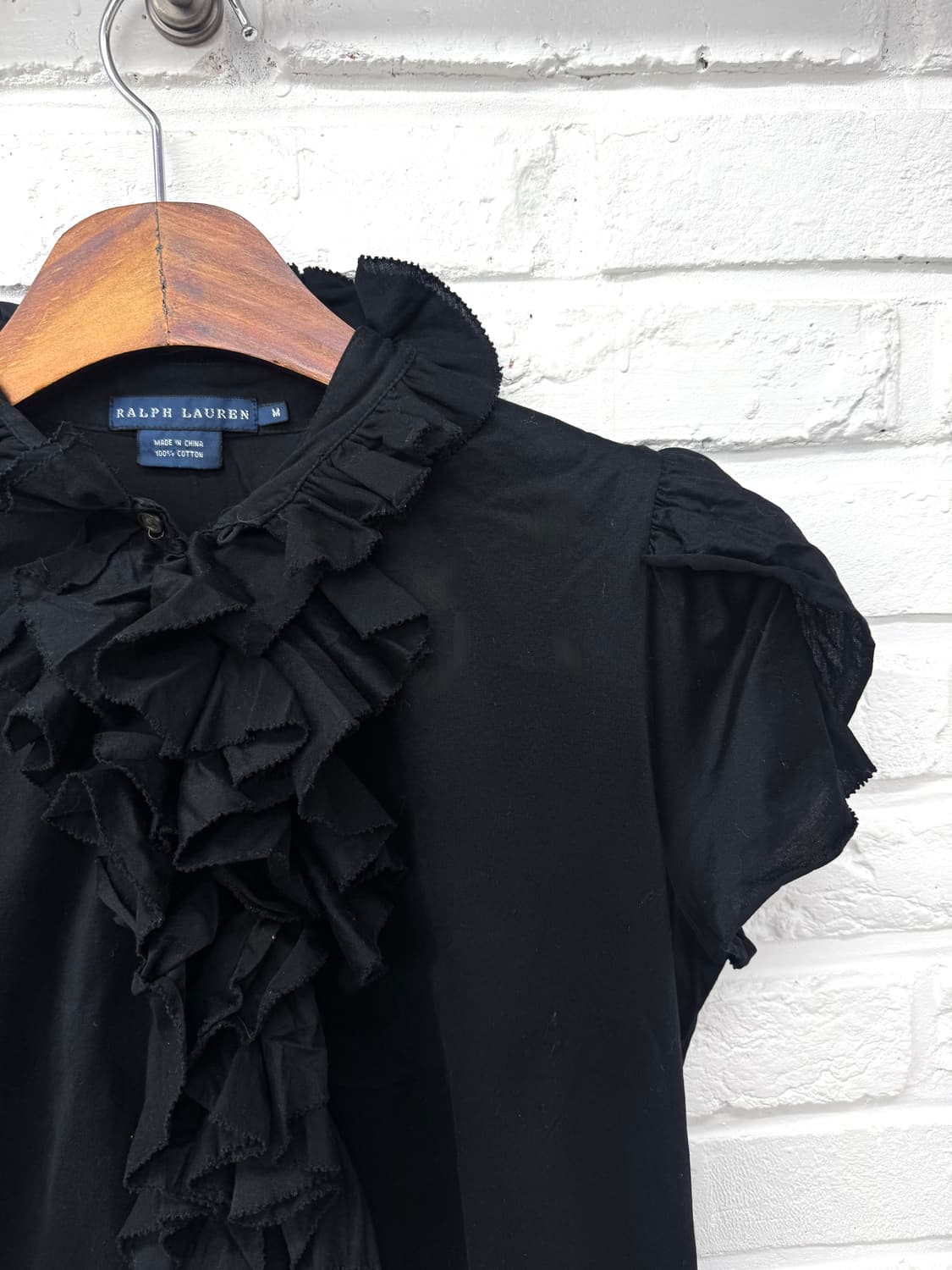 랄프로렌 블랙 러플 반팔 블라우스 상품이미지4