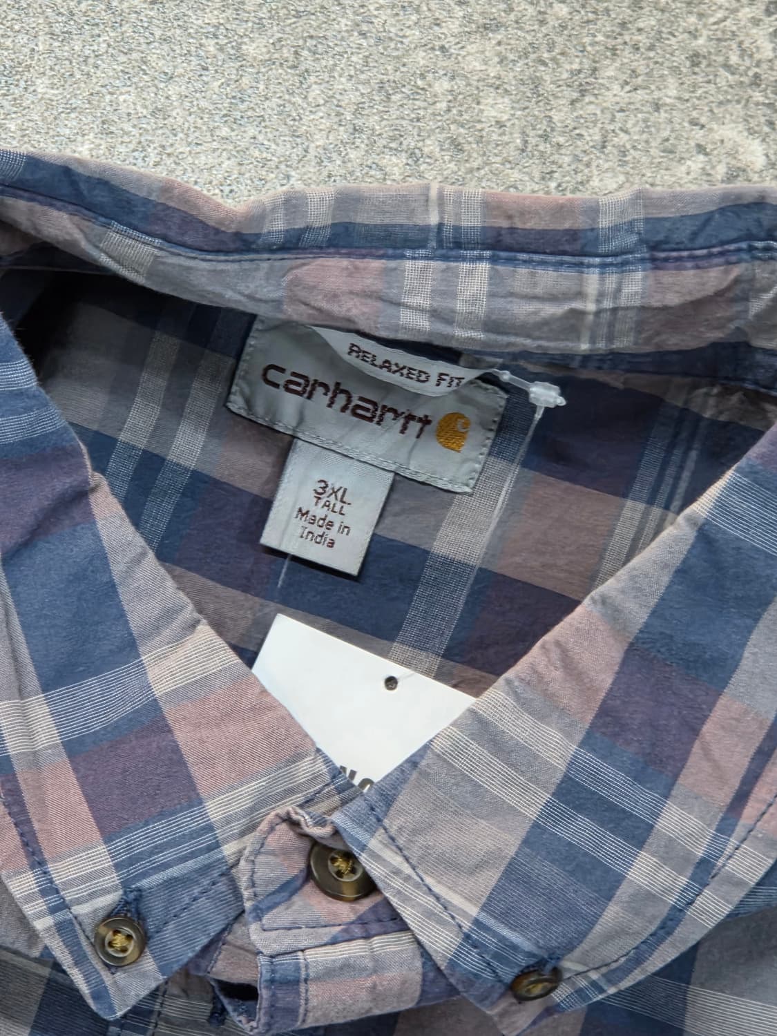 칼하트 블루그레이 체크반팔셔츠 상품이미지3