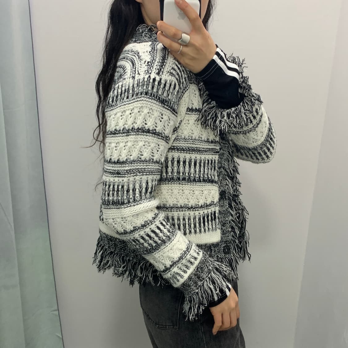 수술 프린지 트위드 가디건 상품이미지7