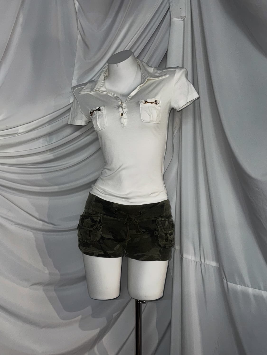 00‘sY2k 카키 카모포켓 RodeoCrowns 카키프레피 코디세트  상품이미지4