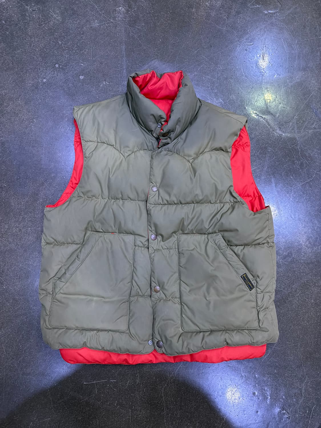 폴로 랄프로렌 리버시블 구스 다운 패딩 베스트 카키/레드 XXL 상품이미지1