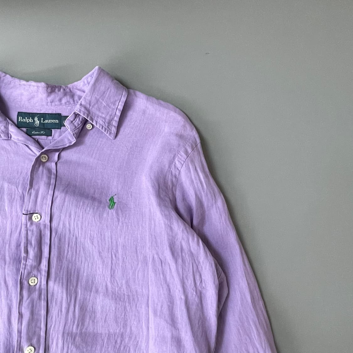 폴로랄프로렌 연보라 린넨 셔츠 M 상품이미지3