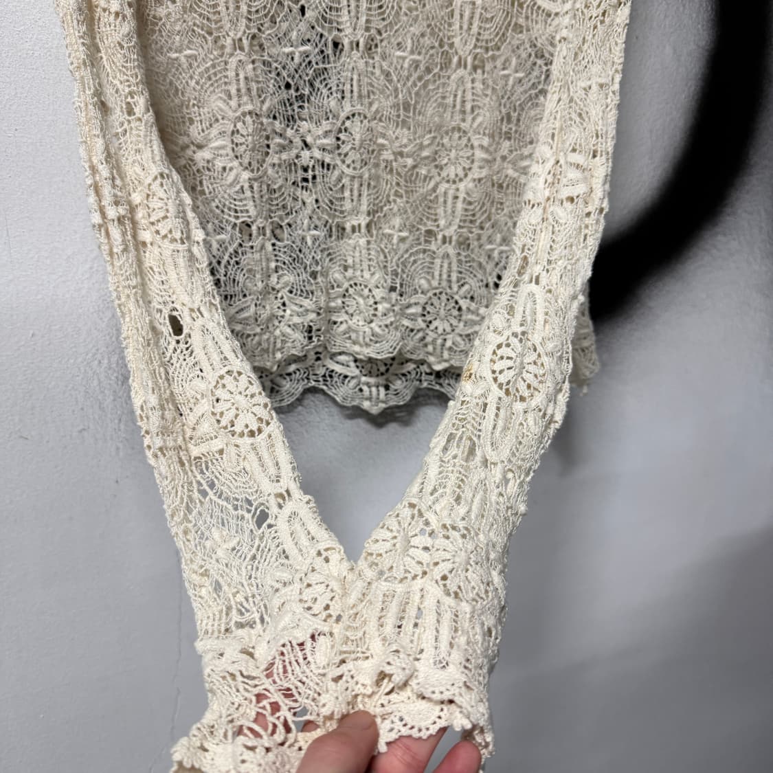 VTG 빈티지 시스루 레이어드 크로쉐 그물 니트 상품이미지4