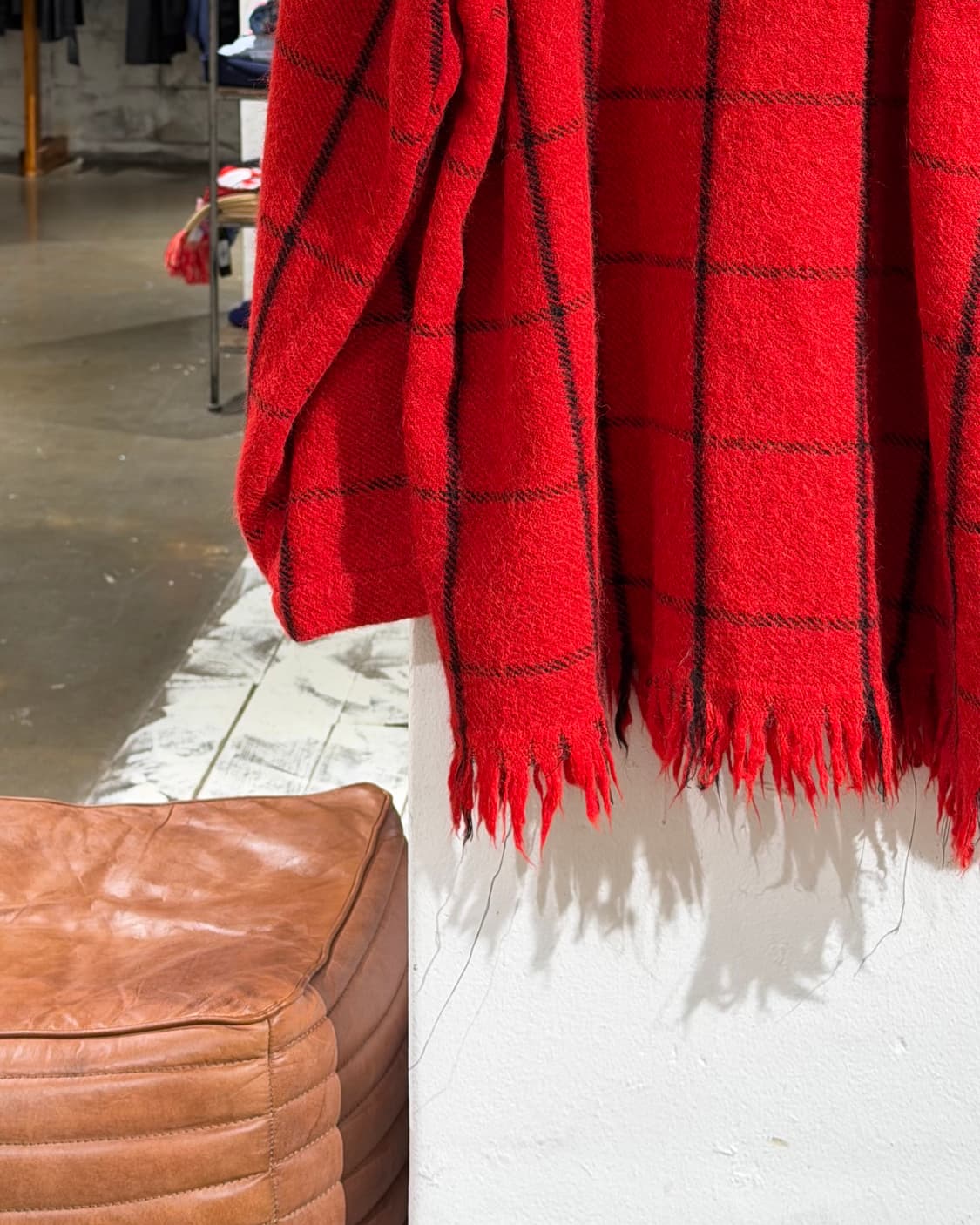 드리스 반 노튼 레드 울 체크 풀오버 니트 상품이미지5