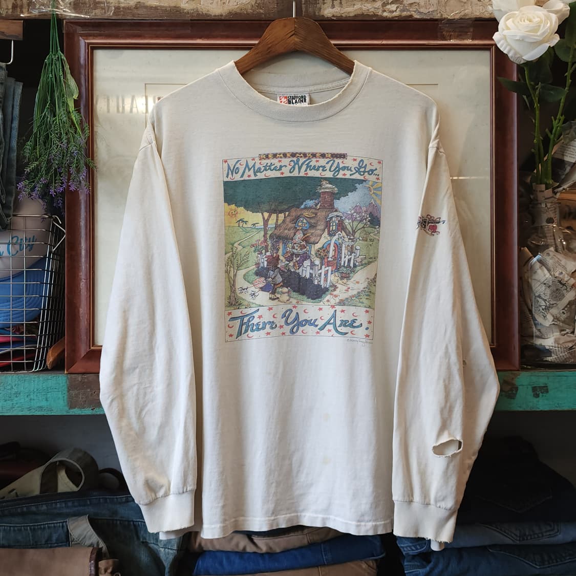 90s 빈티지 롱슬리브 티셔츠 싱글스티치 프린팅 티셔츠 미국 제조 xl 상품이미지2