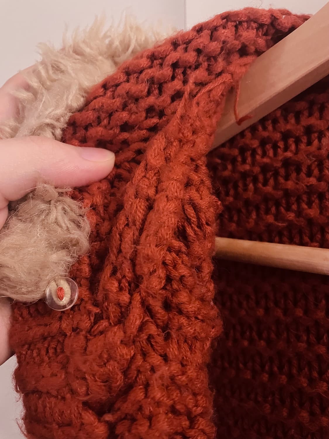 임수정st 니트 퍼 후드 롱가디건 상품이미지3