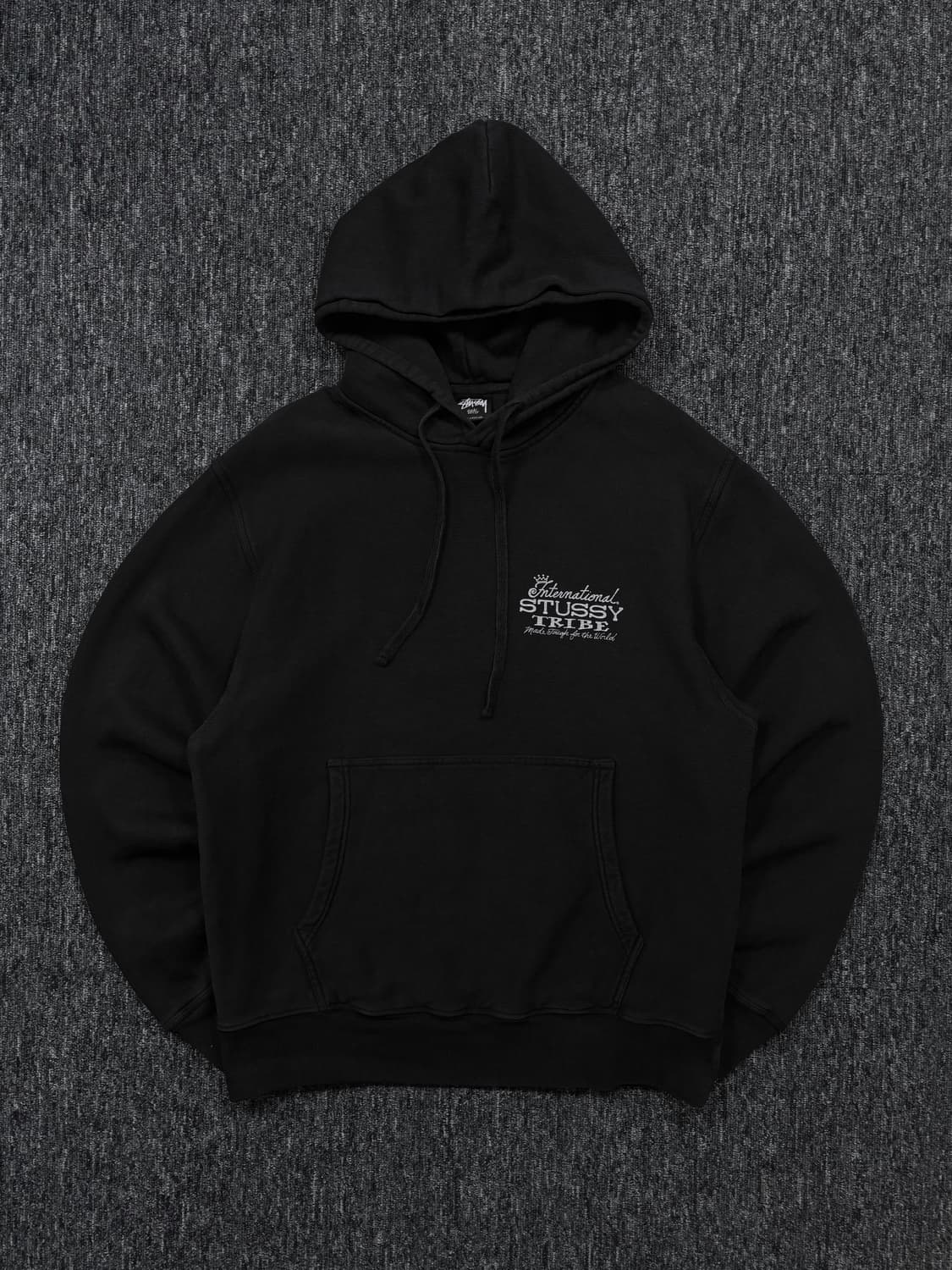 스투시 이스트 피그먼트 다이드 블랙 후드티 상품이미지4