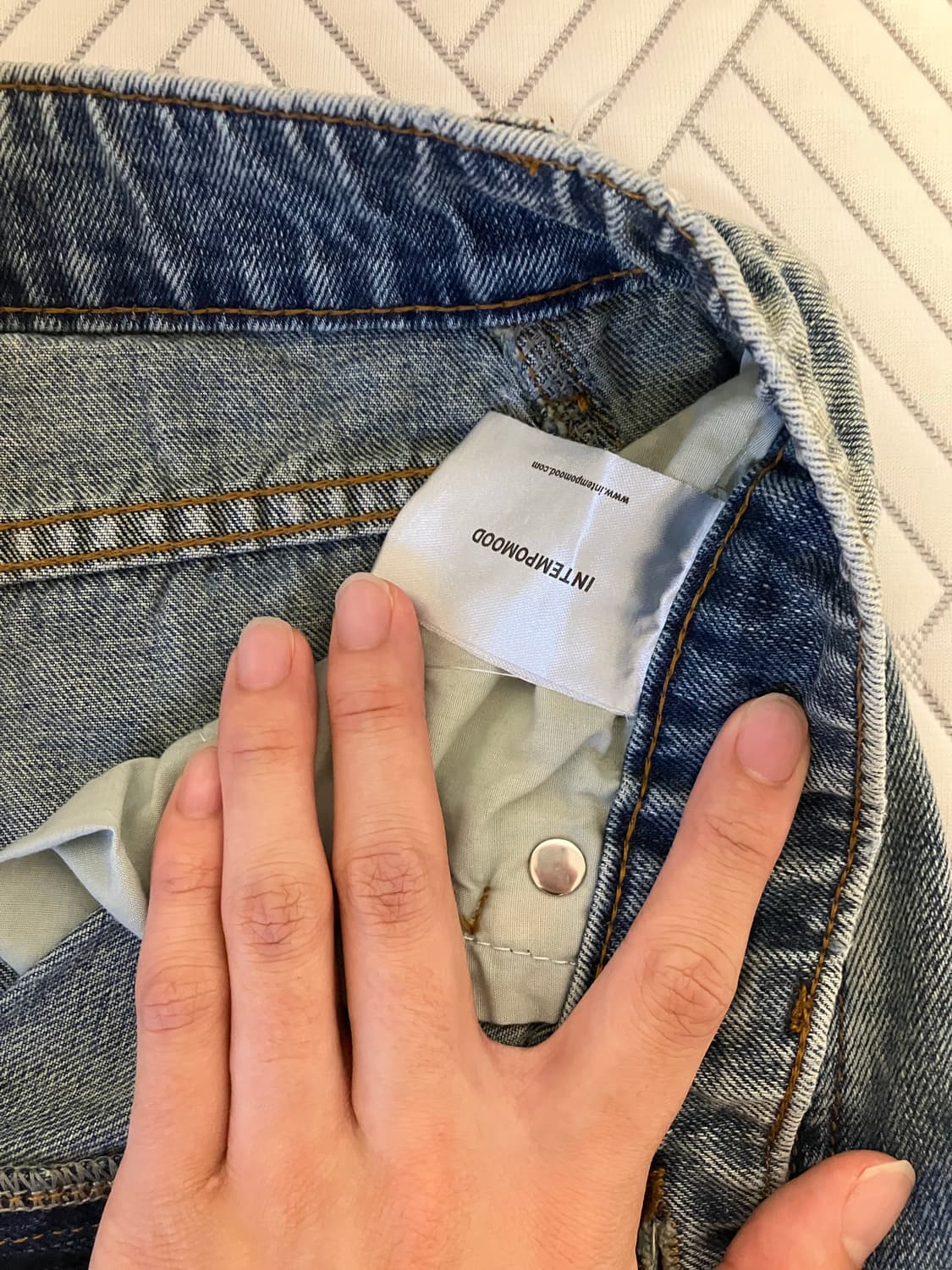 인템포무드 롱 트리플 컷 데님팬츠 상품이미지4