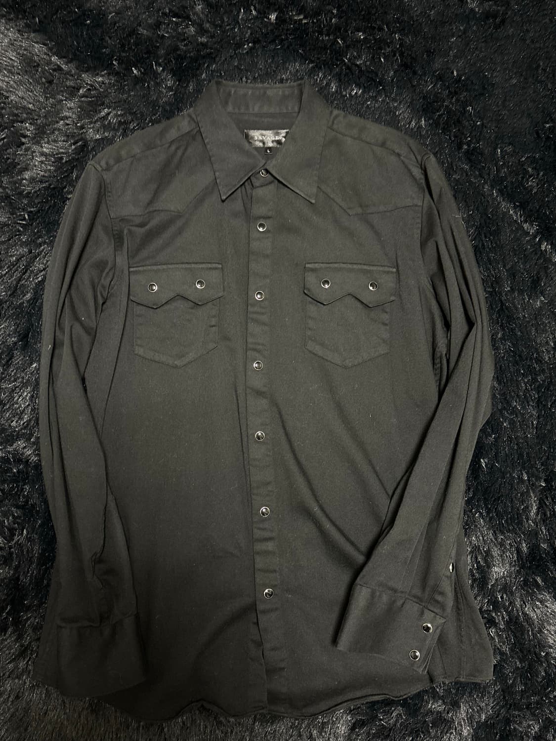 세비지 웨스턴 셔츠 블랙 L 박보검 착용 상품이미지4