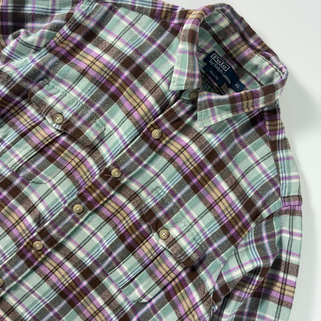 Polo 폴로 랄프로렌 플란넨 엘로우 스웨이드 패치 셔츠 상품이미지3