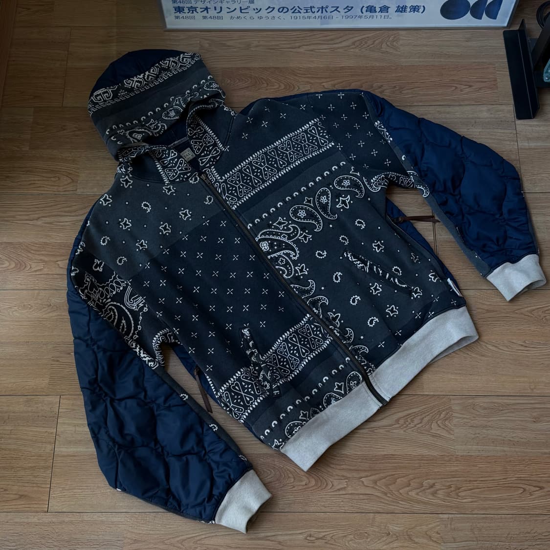 캐피탈 플리스 니트 반다나 비부악 후디드 블루종 네이비 3 상품이미지1