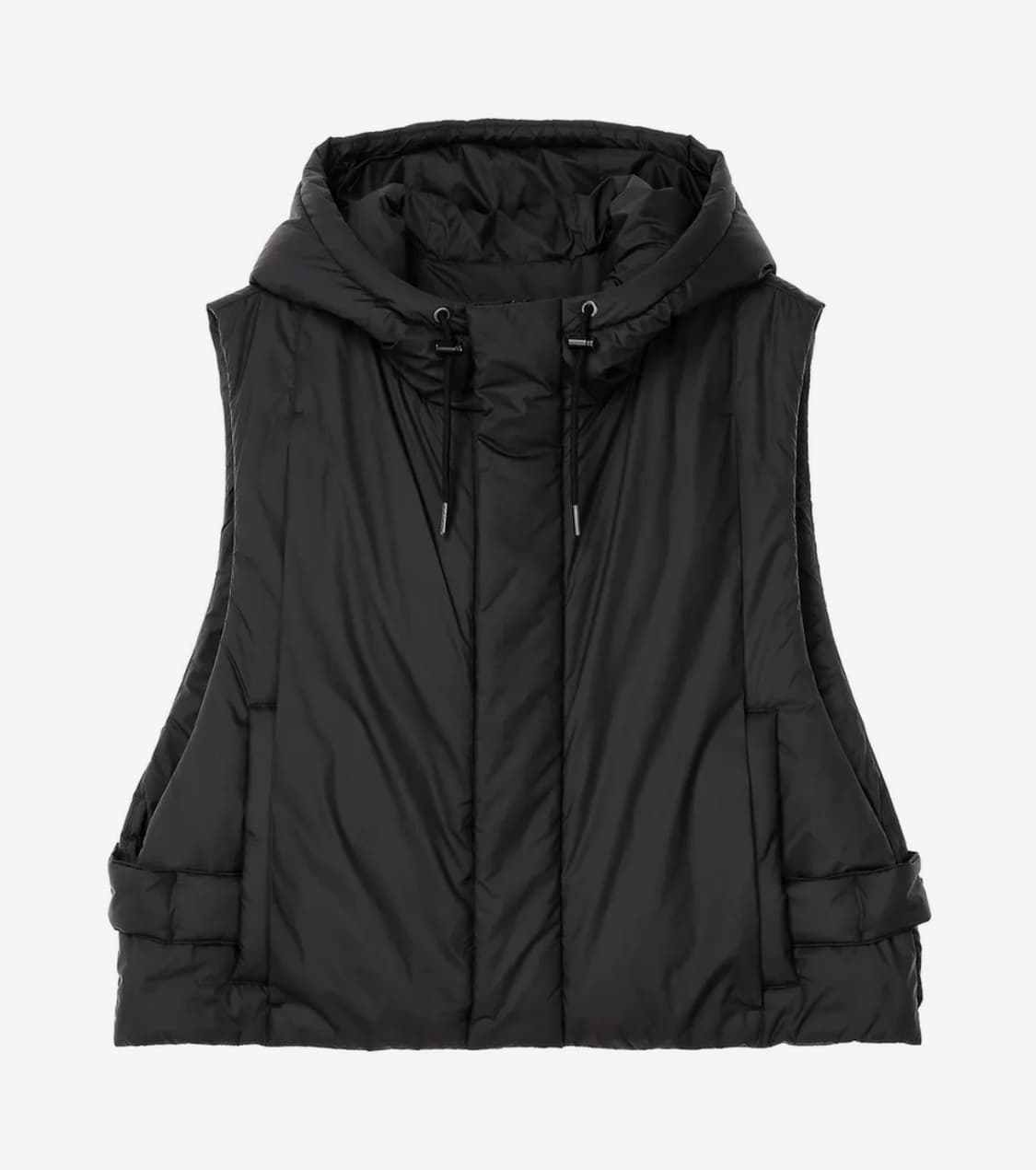 일꼬르소 크롭 후드 패딩 베스트 블랙 상품이미지1