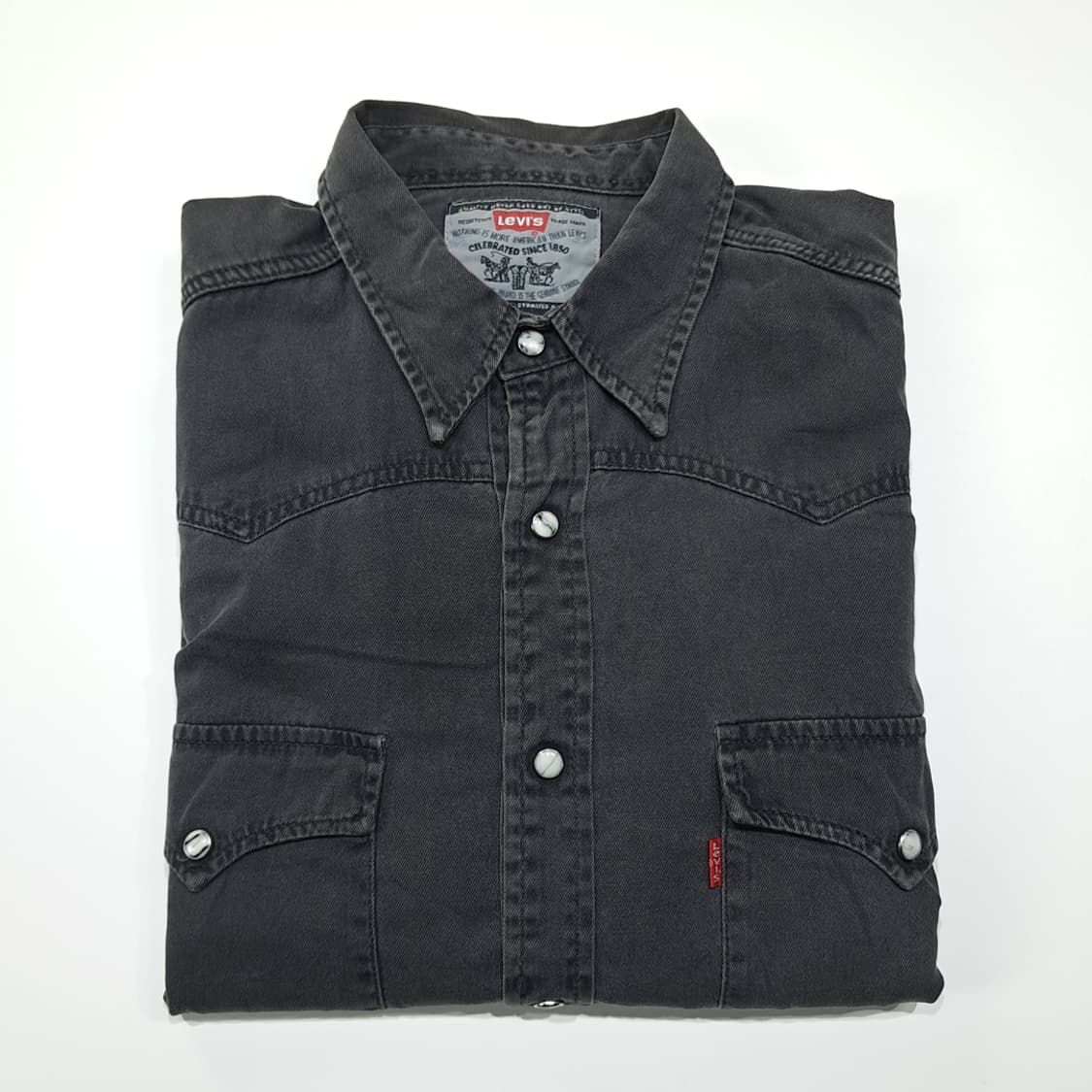 CL699 L 리바이스 90s 튀니지판 60566  웨스턴 흑청 셔츠  상품이미지9