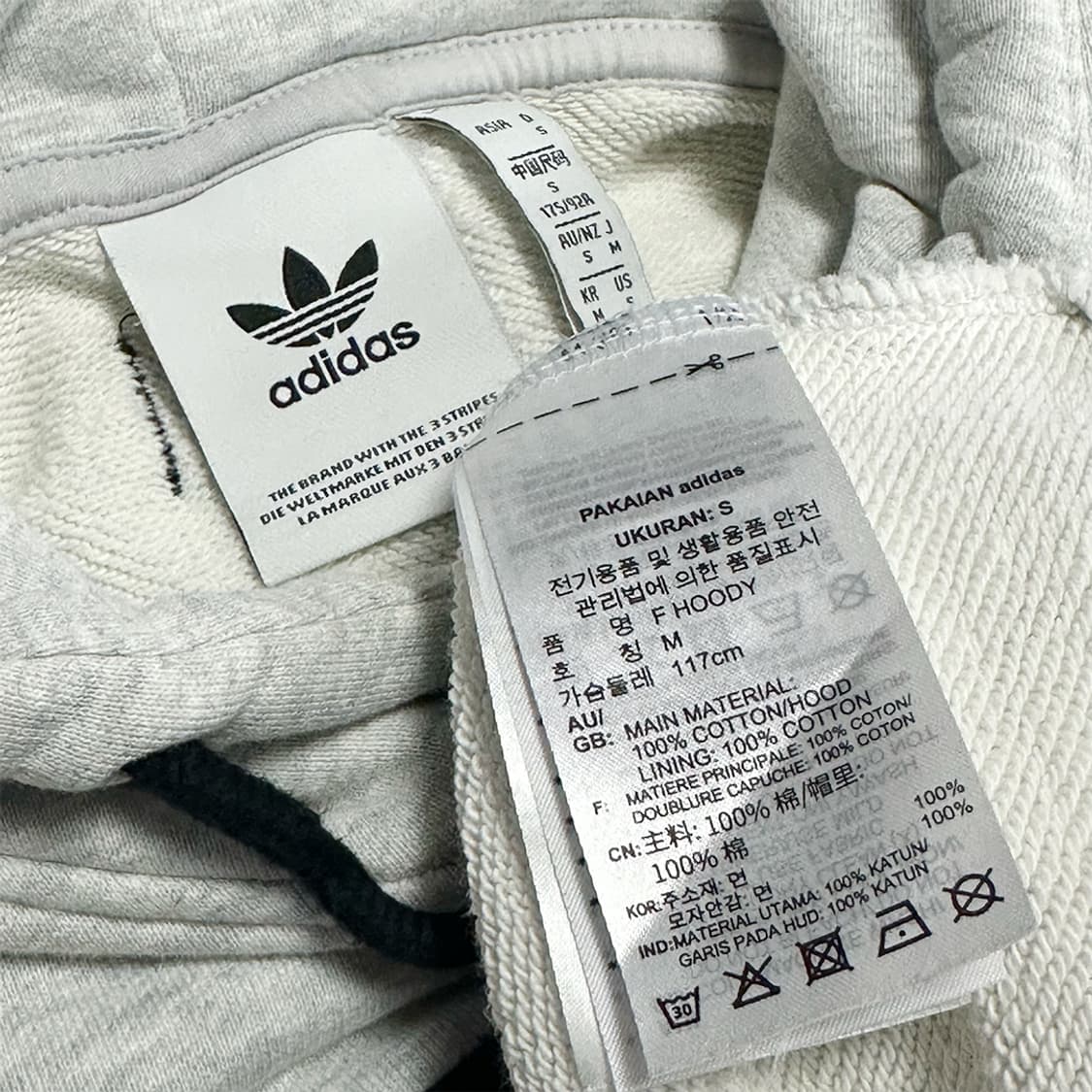 아디다스 오버로크 디테일 후드티 상품이미지4